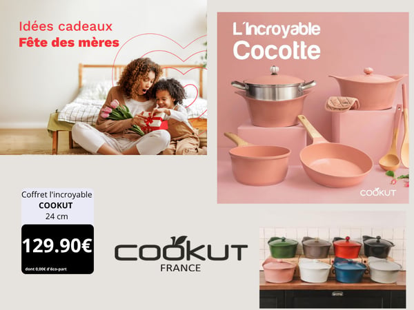 Cocotte COOKUT Coffret l'incroyable 24cm - Guimauve
