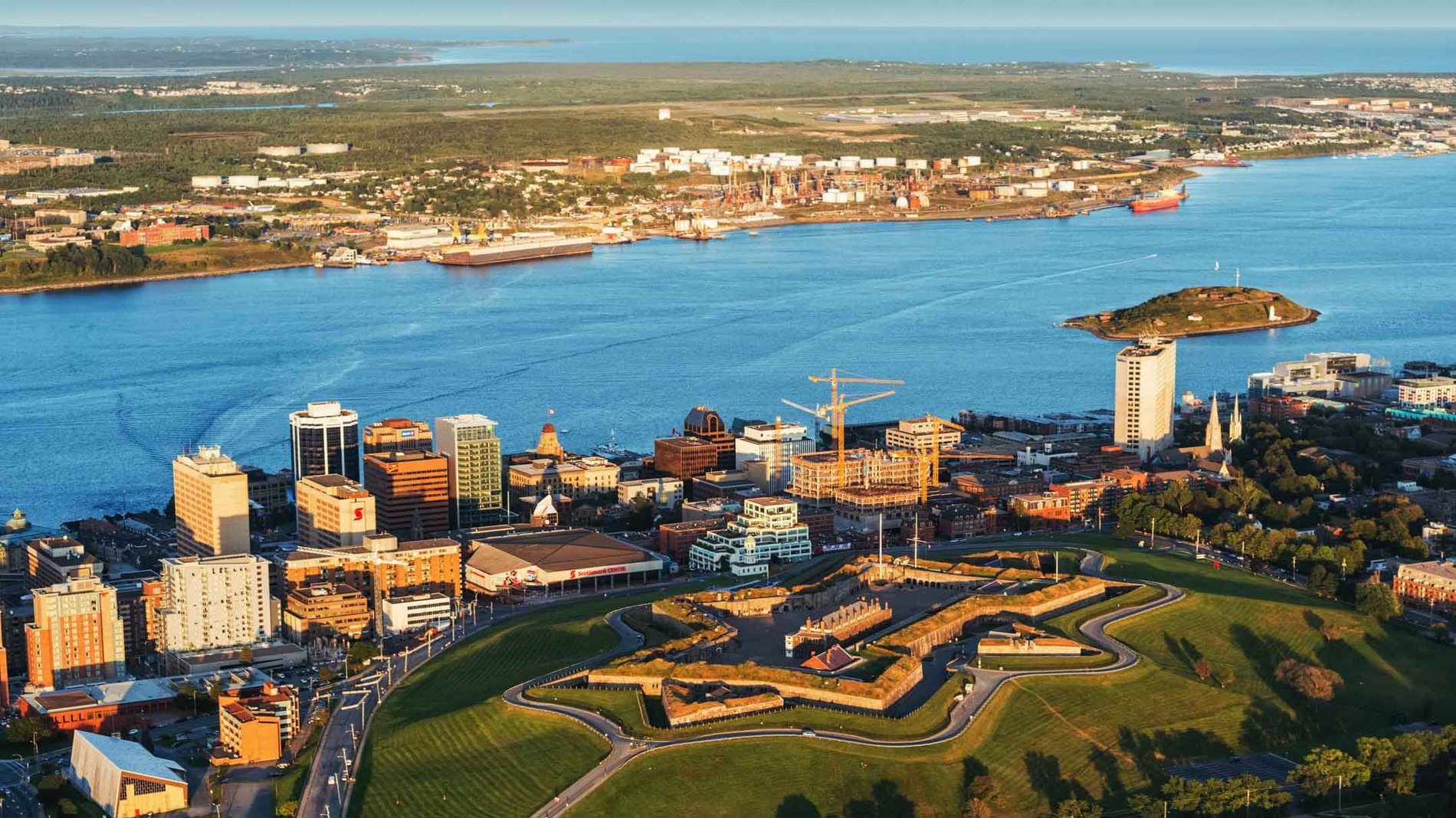 An aerial view of Citadel Hill and downtown core of Halifax