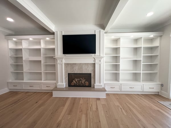 Custom media center built-ins by California Closets Charlotte in North Carolina Custom media center built-ins by California Closets Charlotte in North Carolina