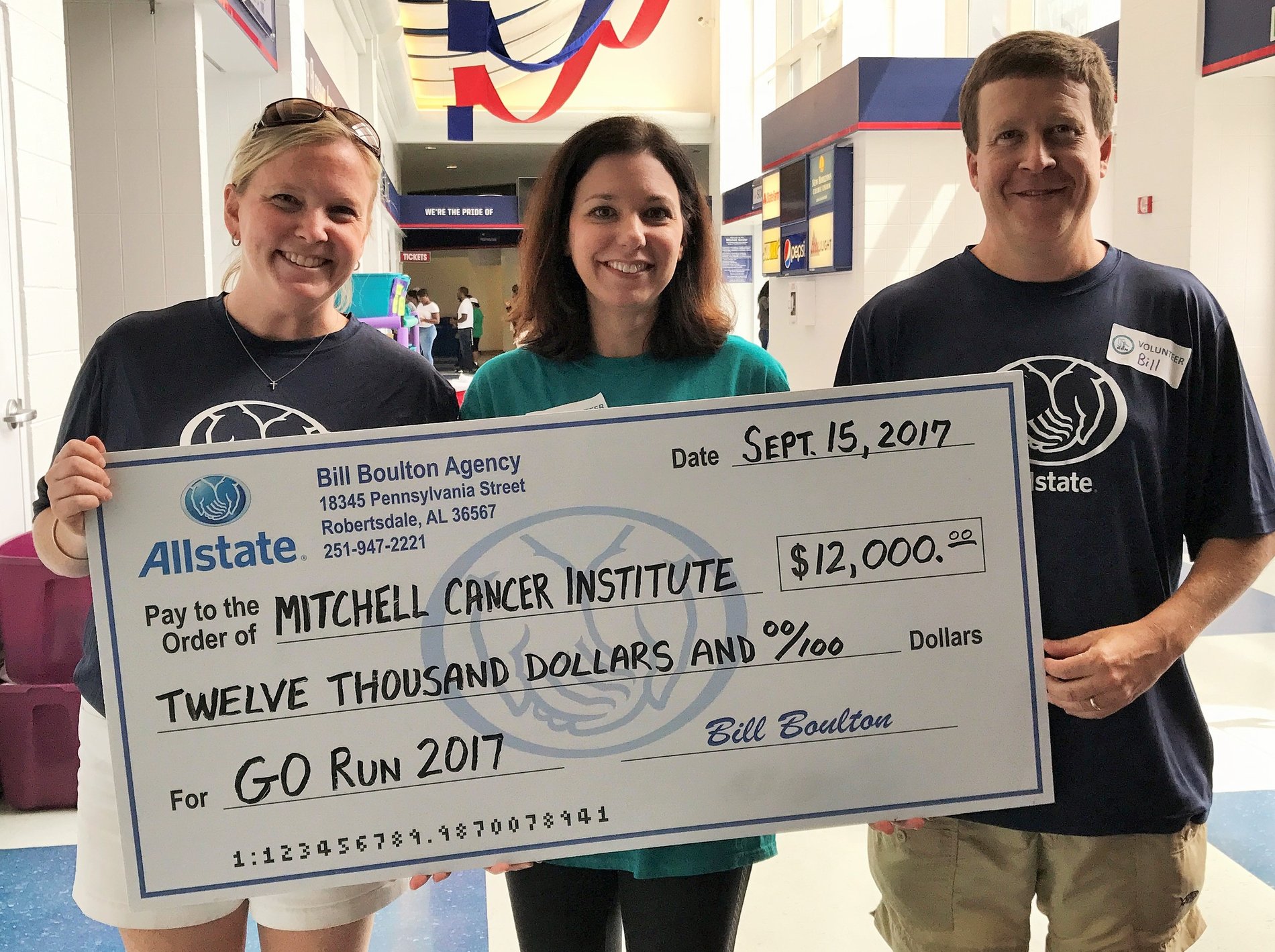 Through the Allstate Foundation, local Allstate Agents donated $12,000 to MCI