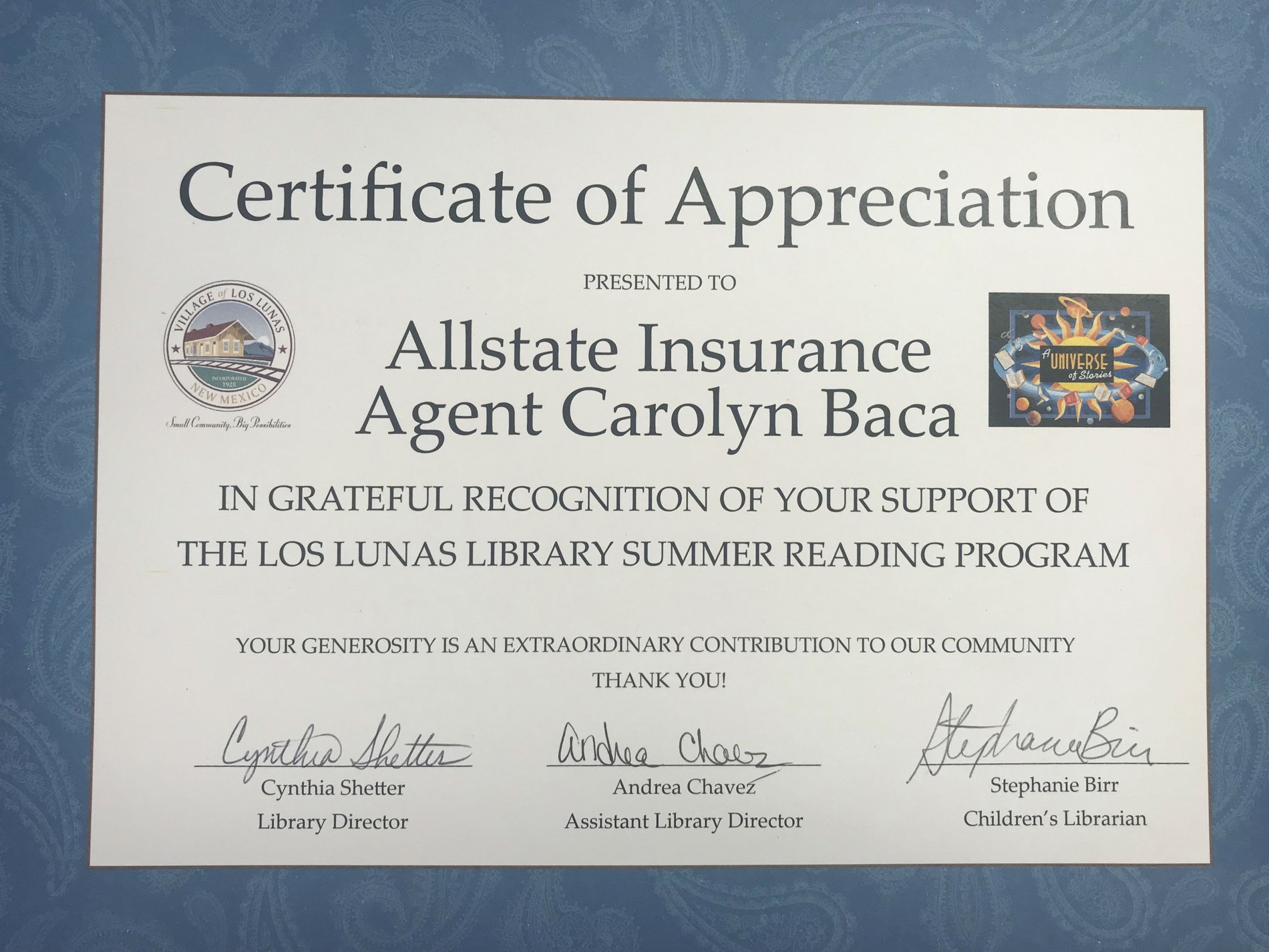 Reading is so important to a child’s growth, and we’re proud to support Los Lunas library to encourage children to keep reading!