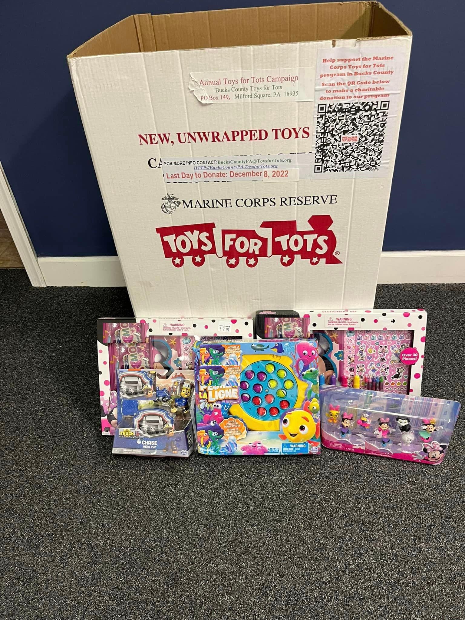 We just received some donations for our Toys for Tots drive! We are so excited to help this holiday season.