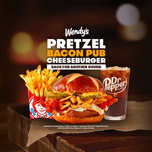 Pretzel Bacon Pub Cheeseburger