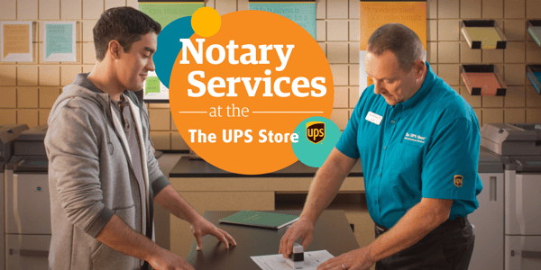 Customer getting documents notarized at The UPS Store