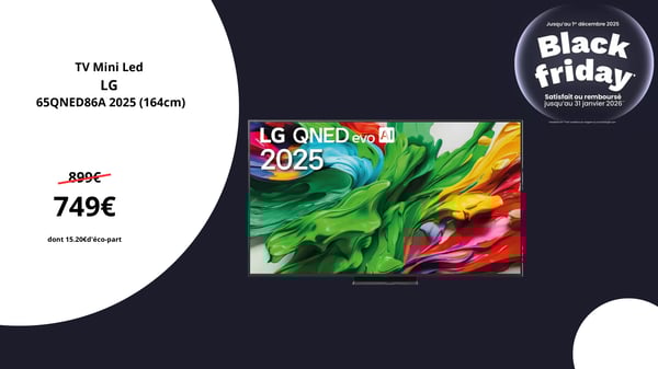 TV Mini Led LG 65QNED86A 2025 (164cm) Boulanger Eragny sur Oise