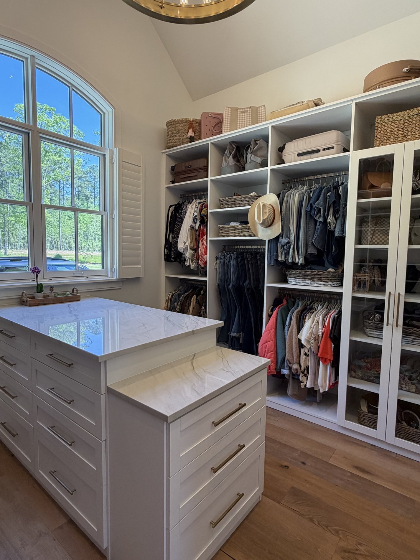 Custom Closet with Island in Dove Custom Closet with Island