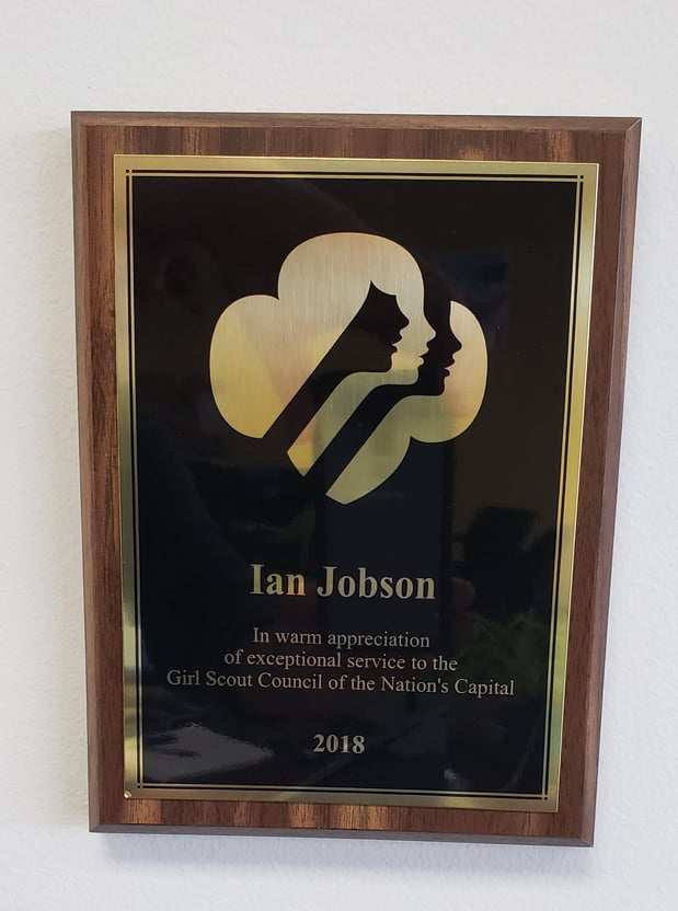 An award from the Girl Scouts