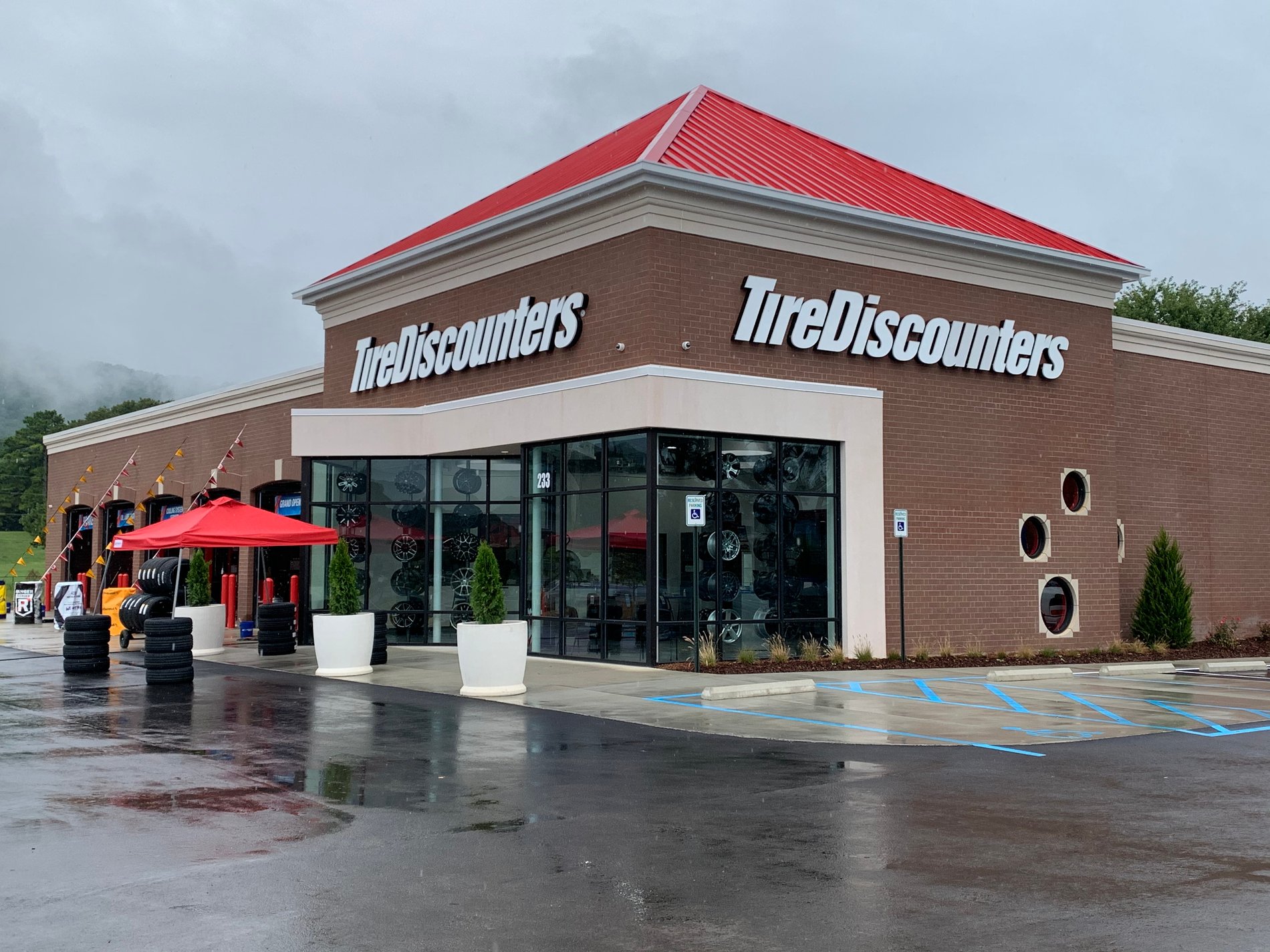 front of store