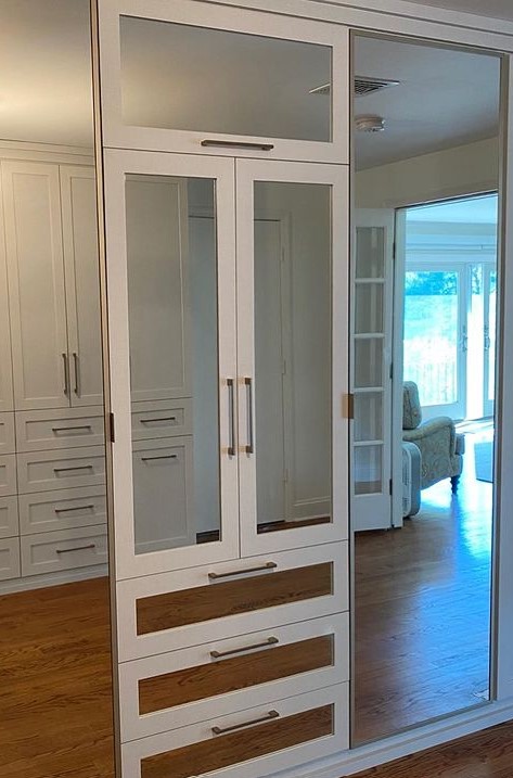 Mirrored Wardrobe mirrored wardrobe with doors and drawers in white