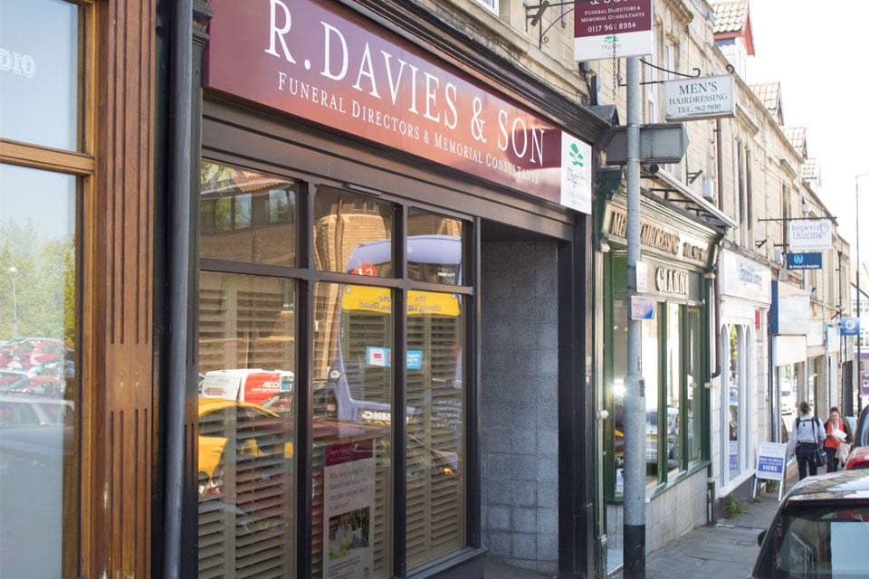 R Davies & Son Funeral Directors in Westbury-On-Trym, Bristol.