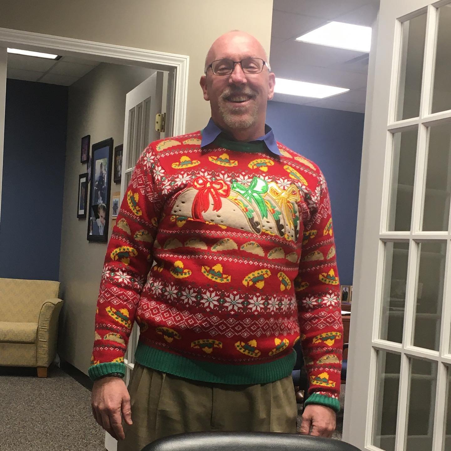 Two of Brian's favorite things, tacos and Christmas.