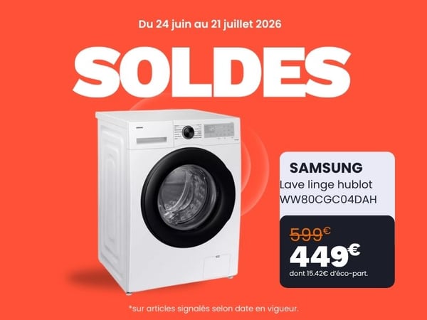 découvrez le Lave linge hublot SAMSUNG WW80CGC04DAH dans votre magasin Boulanger Merlimont