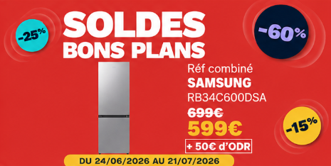 Réfrigérateur combiné SAMSUNG RB34C600DSA