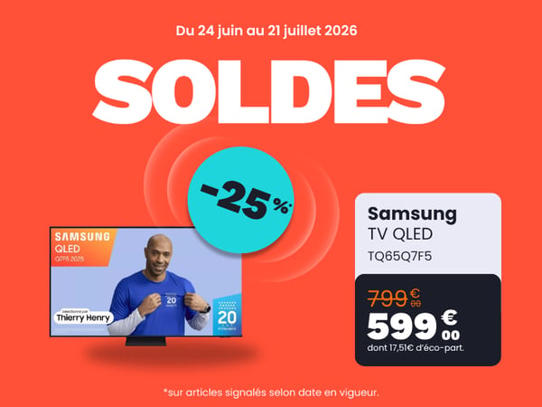 TV QLED SAMSUNG TQ65Q7F5 4K AI SmartTV 2025 dans votre magzasin Boulanger Saint Omer !