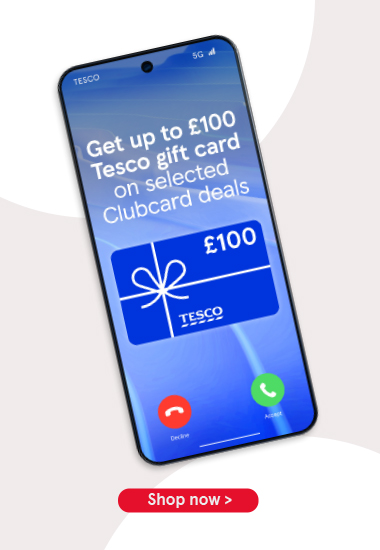 Gift card calling with £100 Tesco gift card with selected deals at Tesco Mobile