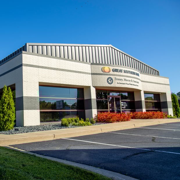 Outside of Great Southern Bank building.