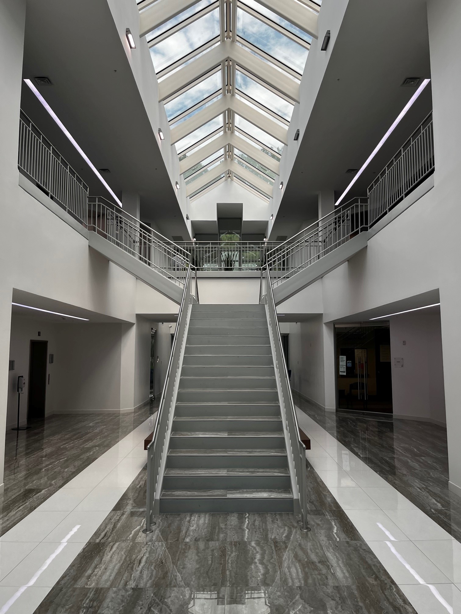 Inside office building