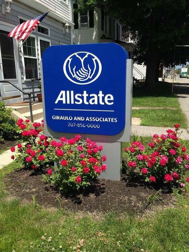 Our front office with our nation's banner