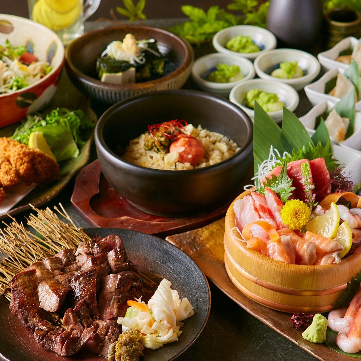 天菜コース■2時間飲み放題■夏に最適なお肉メニューと天菜を楽しめるプラン【9品3980円】