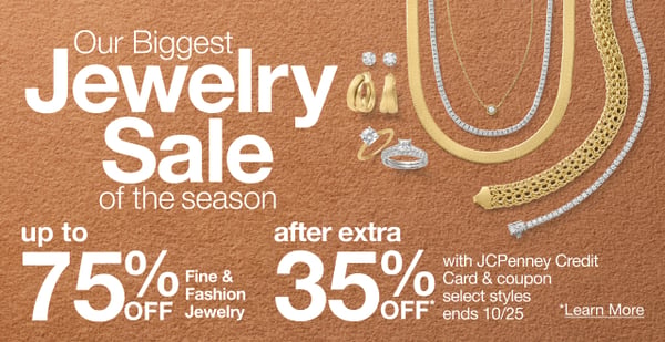 Save up to 75% off during JCPenney's Biggest Jewellery Sale of the Season!