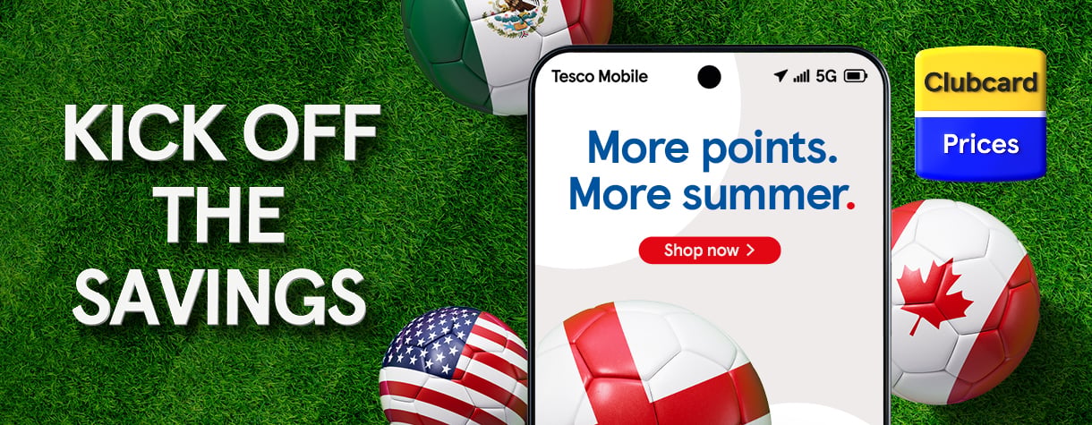 Get up to £50 worth of Clubcard points on selected deals at Tesco Mobile!