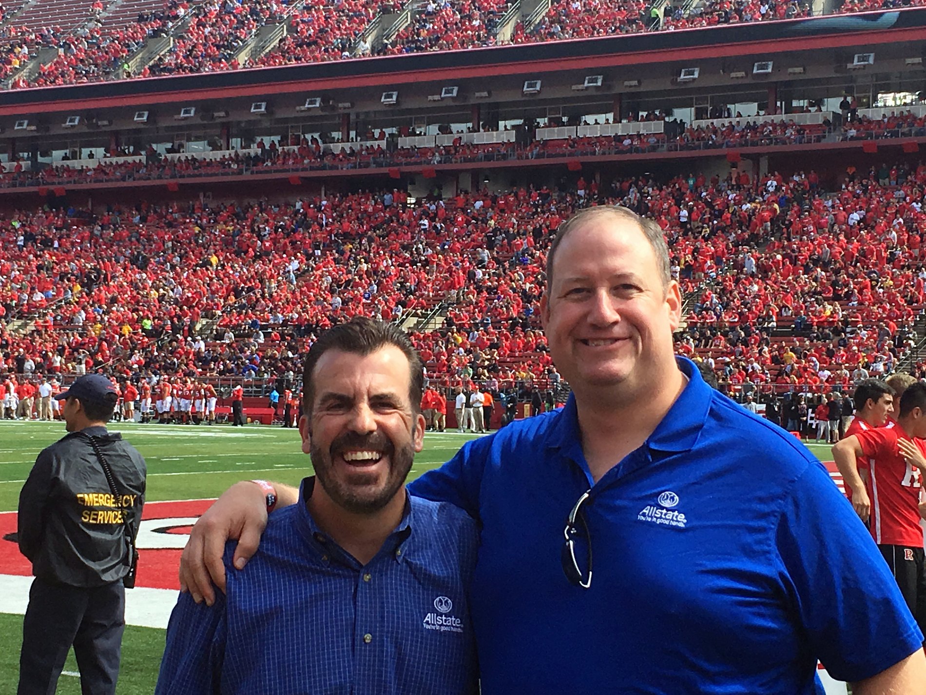 Ron and Andy representing Allstate at a Rutgers Football game