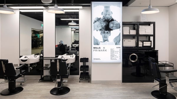 Image inside Joe Mills barber in Manchester Primark store level -1.