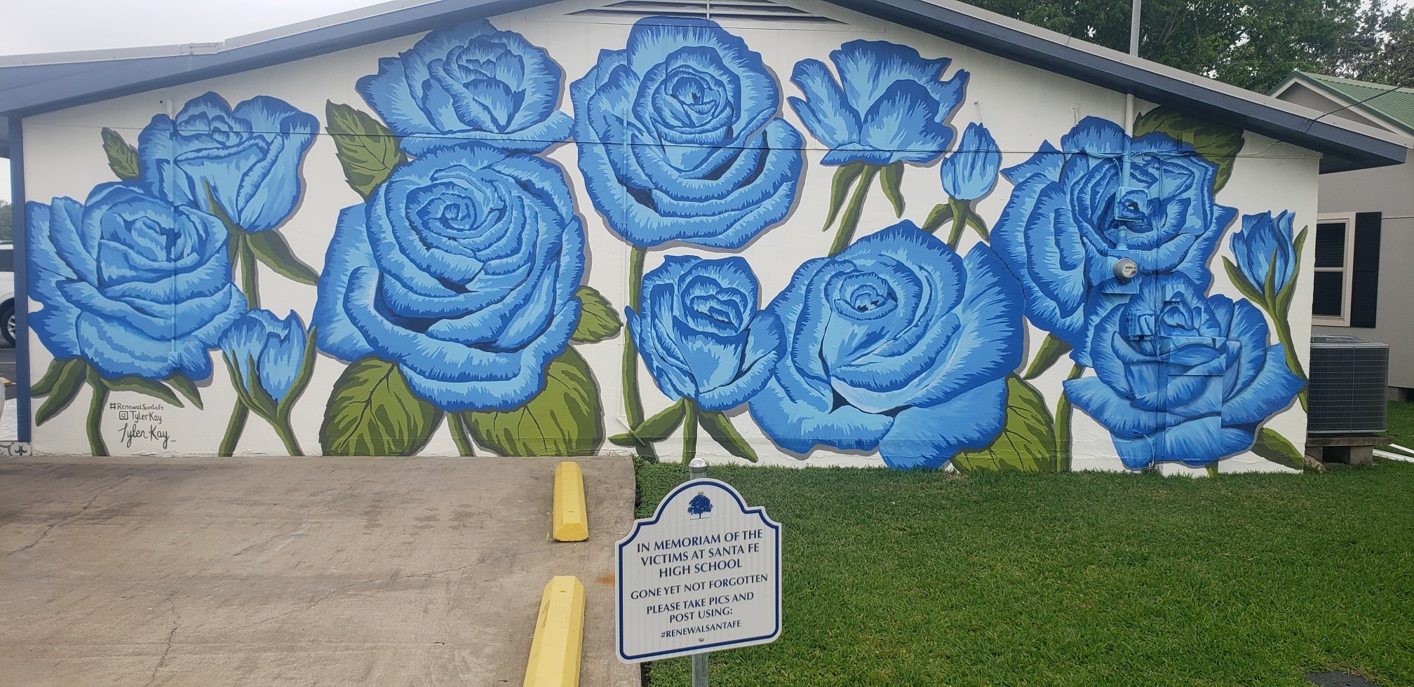 Mural dedicated to the victims of Santa Fe High School. Mural was painted by Tyler Kay