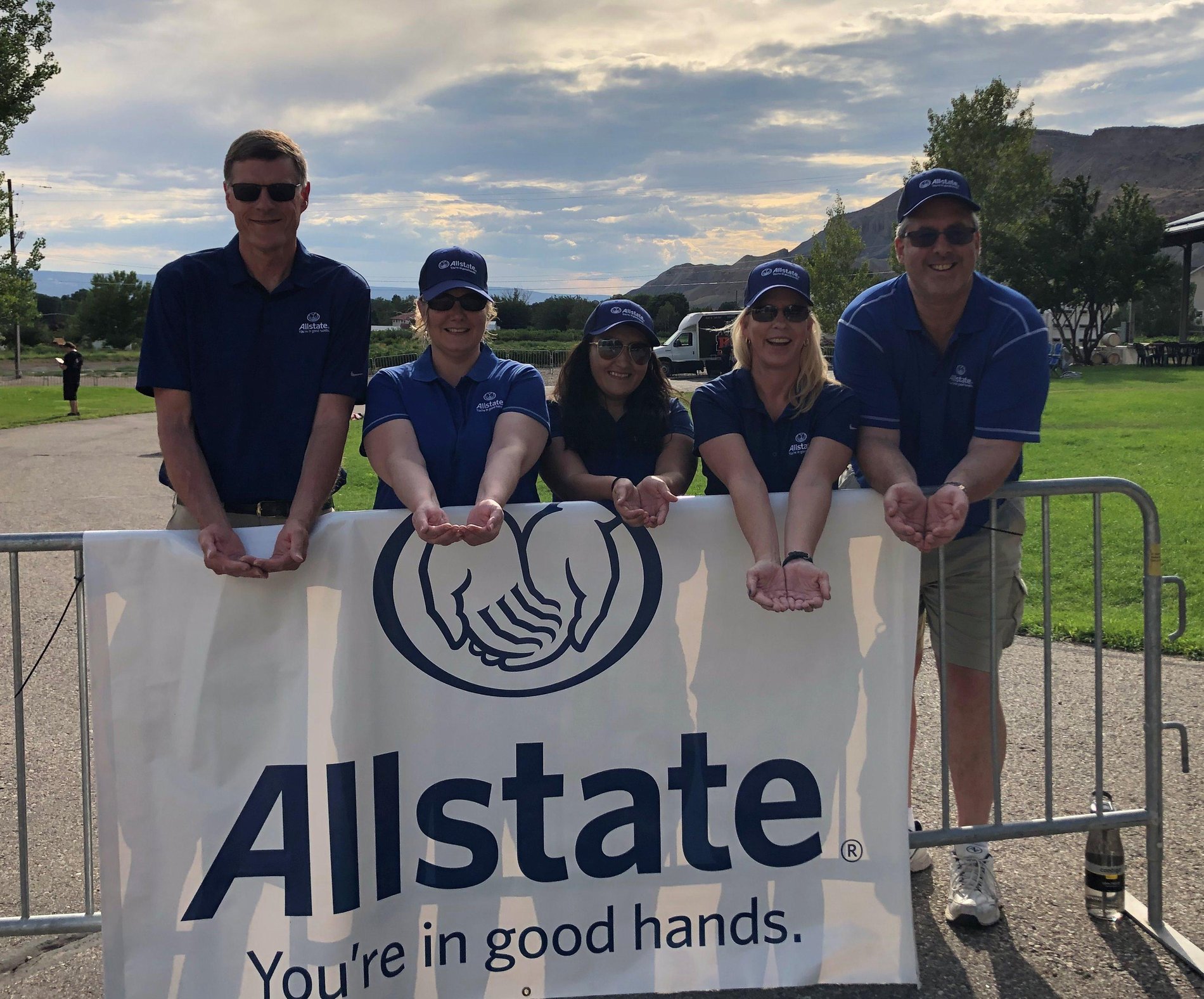 You're in "Good Hands" with our Allstate Agents! These are our volunteers prior to the Hazel Miller Benefit Concert for Partners 8-3-2019, Sponsored by the Good Hands of Allstate!
From left to right: Larry Anderegg, Candice Smith, Rosie Alvarado, Lori Carlston-Thompson, Alan Welty, III.