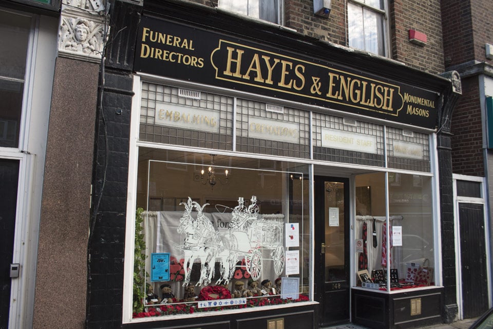 Hayes & English Funeral Directors in Hoxton, London.