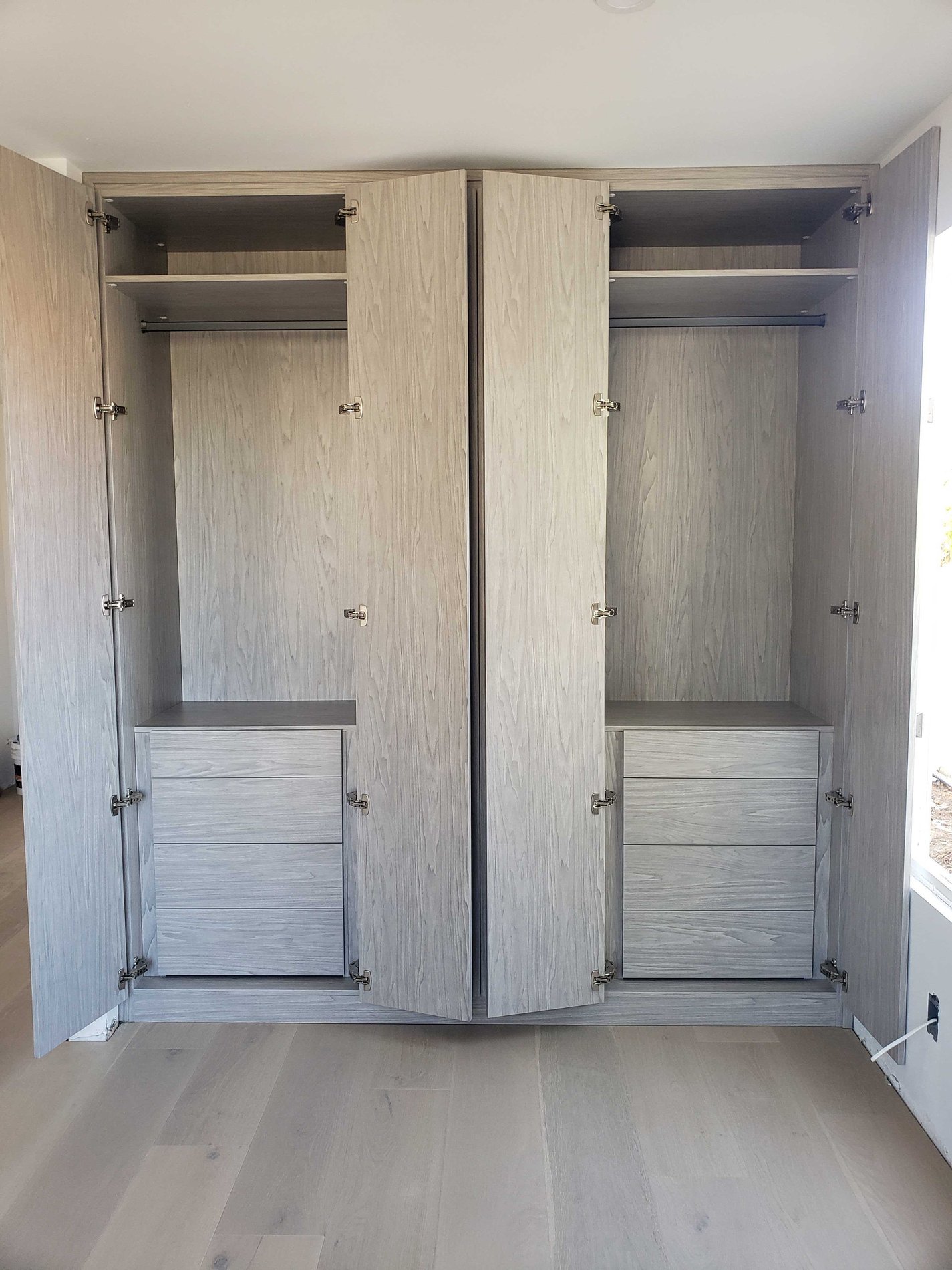 Wardrobe with hanging rods & drawers custom built & locally made wardrobe