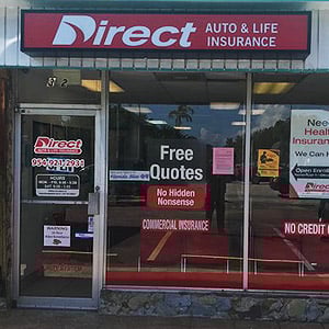 Front of Direct Auto store at 322 South Federal Highway, Dania