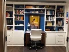 Built-In Office Bookcase and Cabinetry An office area featuring built-in wall bookshelves and cabinets.
