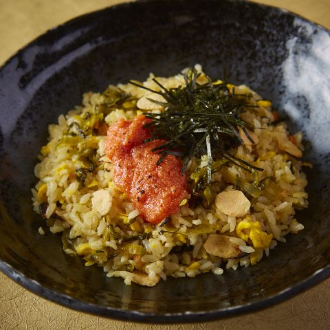 明太子と高菜のガーリック焼き飯