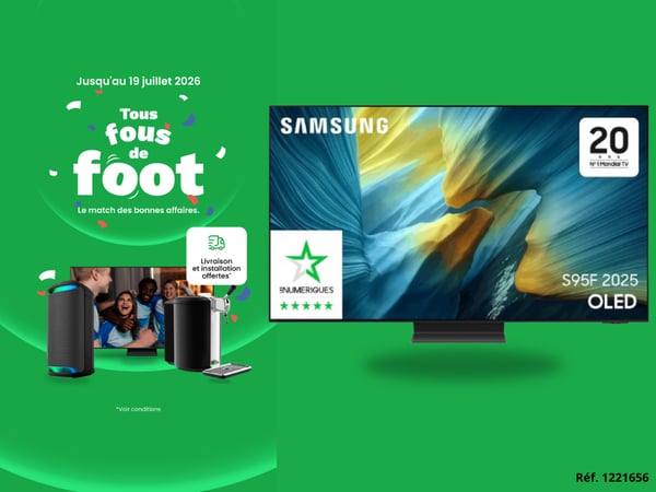 TV OLED SAMSUNG TQ65S95F sans reflet 4K AI 2025