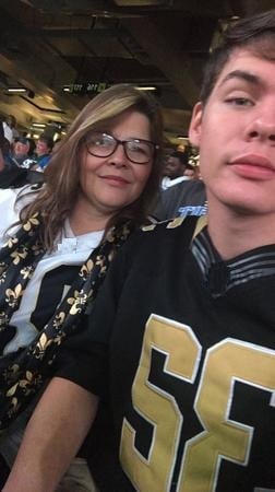 At the game with my son