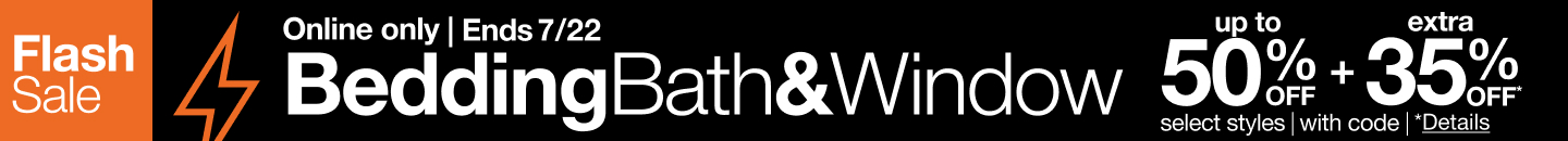 Save up to 50% off plus an extra 35% off during JCPenney's Bedding Bath & Window flash sale!