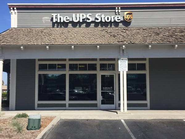 front of the ups store at 161 W Hanford Armona Rd