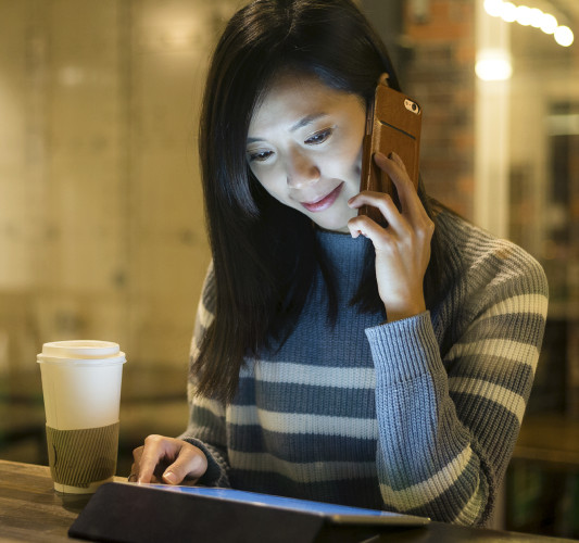 Woman talking on her cell phone