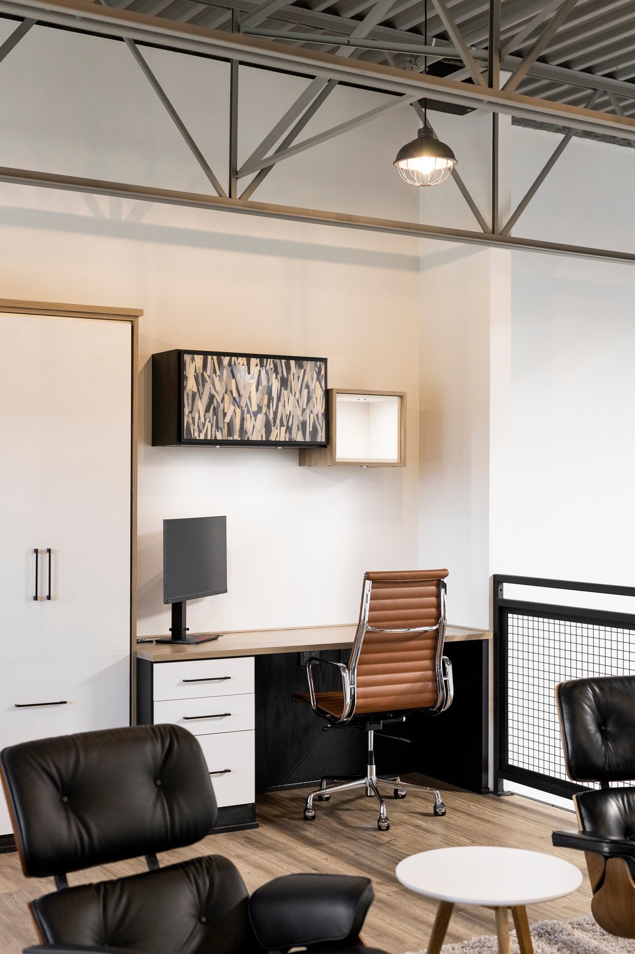 Modern Office Loft Contrasting modern office designed in a loft.