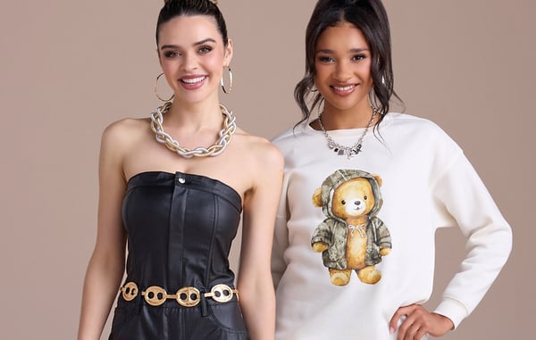 trendy womens clothing, graphic tees, strapless tops