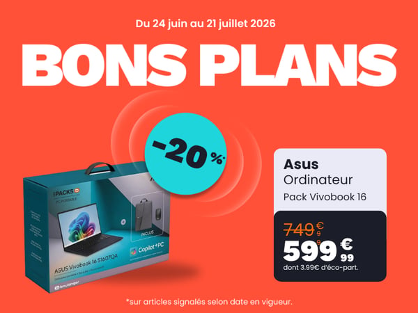 Ordinateur portable ASUS Pack Vivobook 16 S1607QA-MB122W dans votre magasin Boulanger Saint Omer !