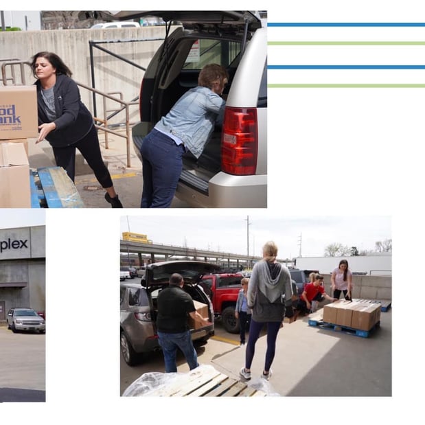 Helping pick up food Kansas Food Bank to deliver to local schools during COVID
