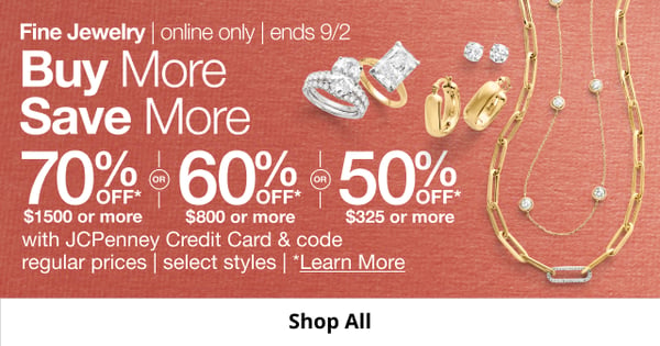 Save up to 70% off on fine jewellery at JCPenney!