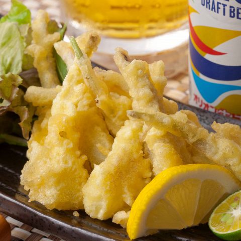 島らっきょうの天ぷら