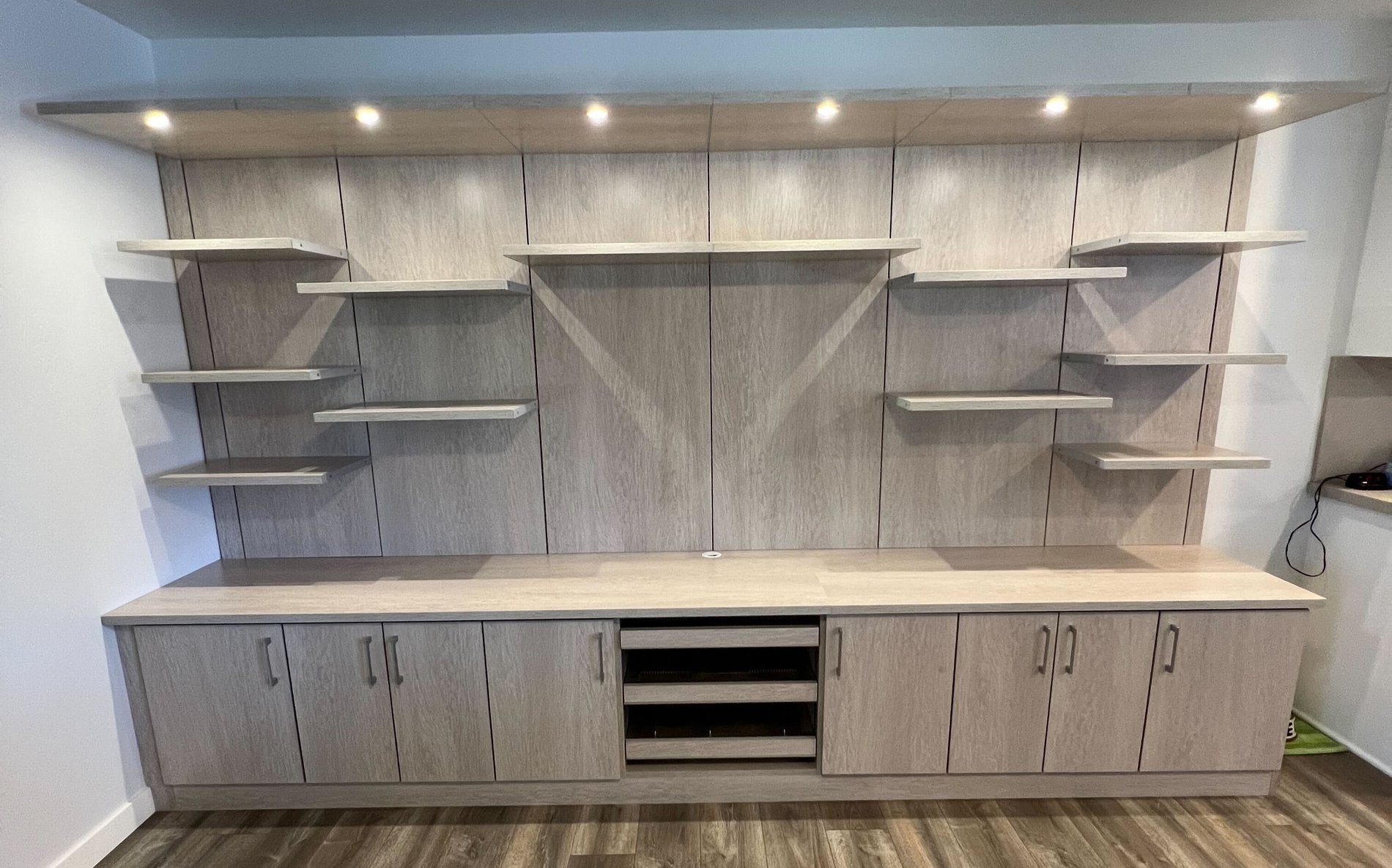 Sleek Modern Media Center custom built and locally made media center