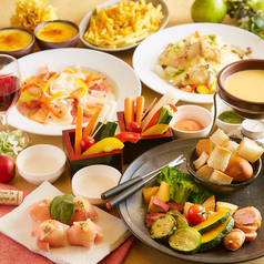 【チーズづくし♪女子会】食べ放題にも変更可能!3種の濃厚チーズフォンデュ《7品 2.5h 3000円》