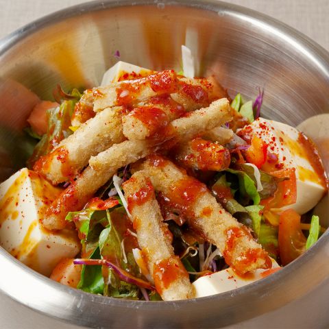 博多ごぼ天と豆腐のサラダ