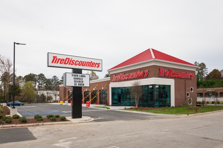front of store