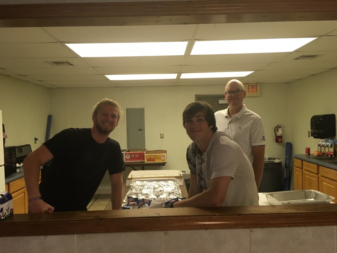 Parker Webb, Dalton Cross and Eric Bing - help serve Allstate customers at the customer appreciation event.